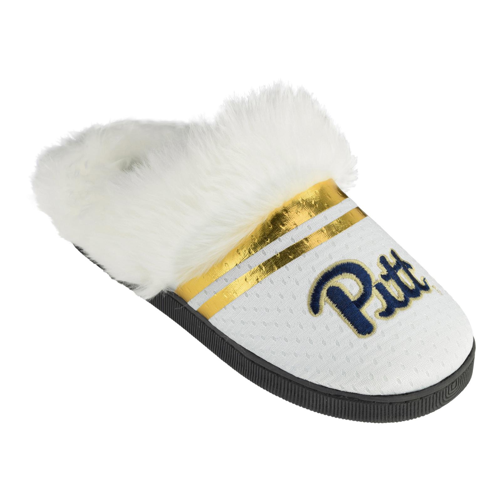 NCAA Women's University of Pittsburg Panthers White/Gold Scuff Slipper
