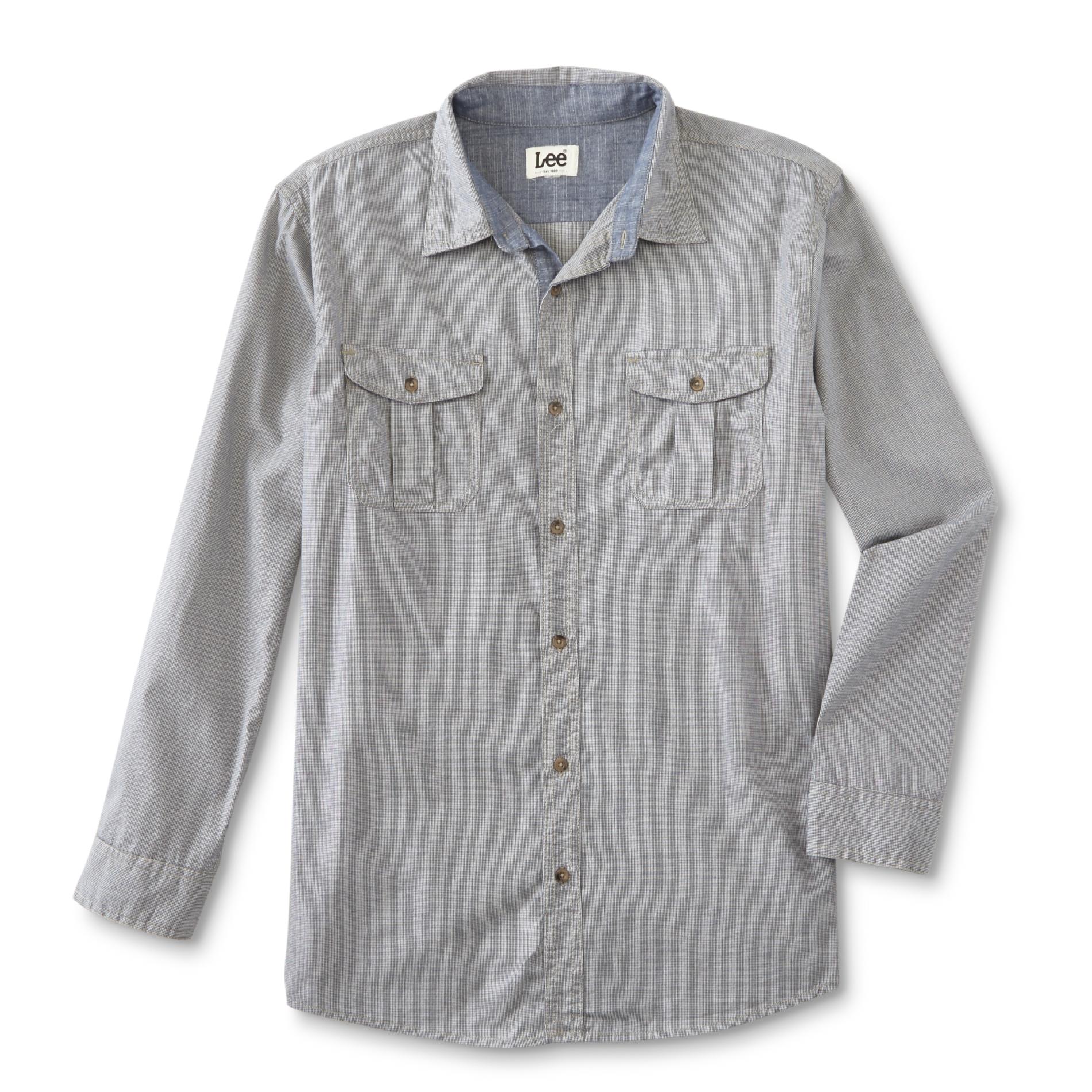 LEE Men's Button-Front Shirt - Microcheck