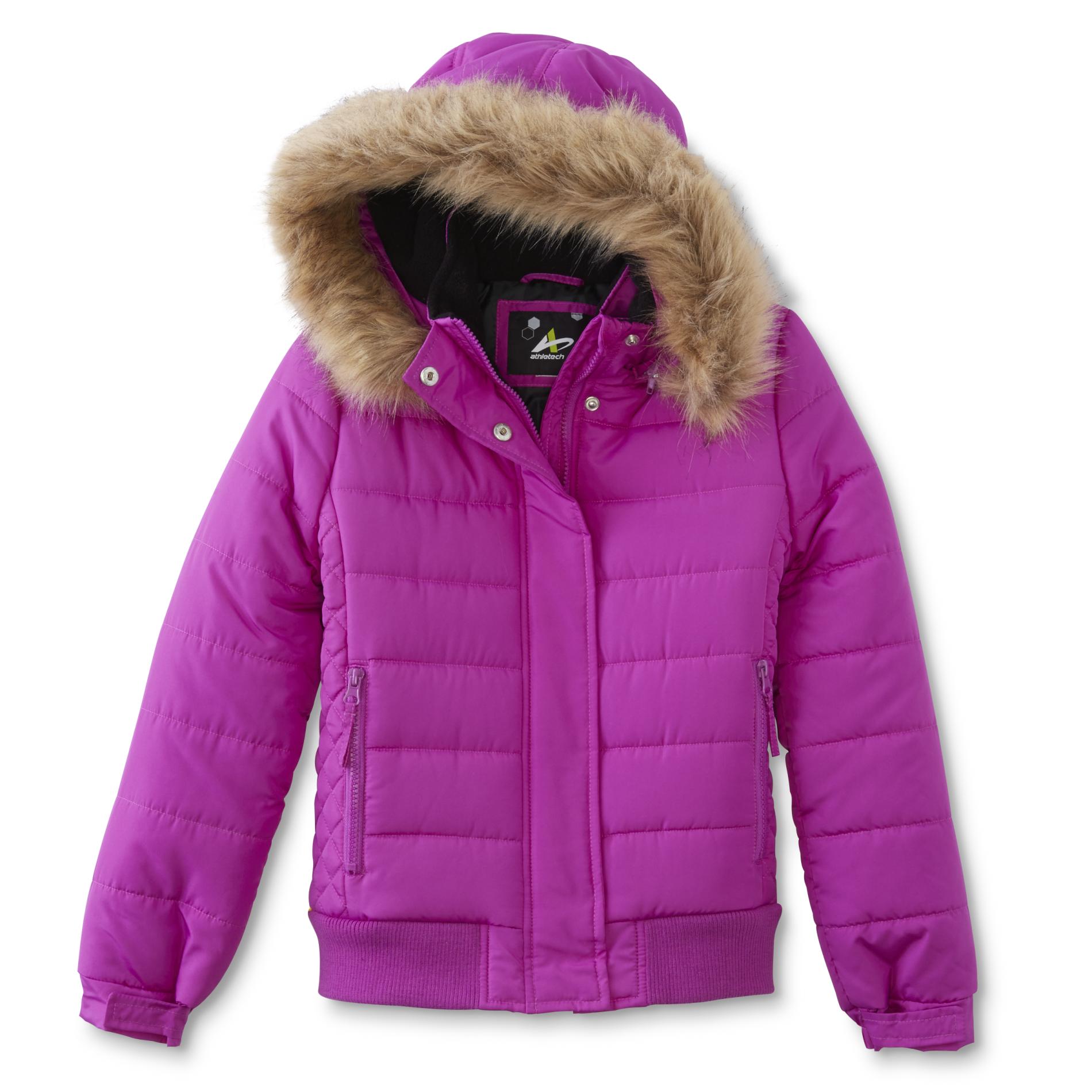 Athletech Girls' Hooded Winter Jacket