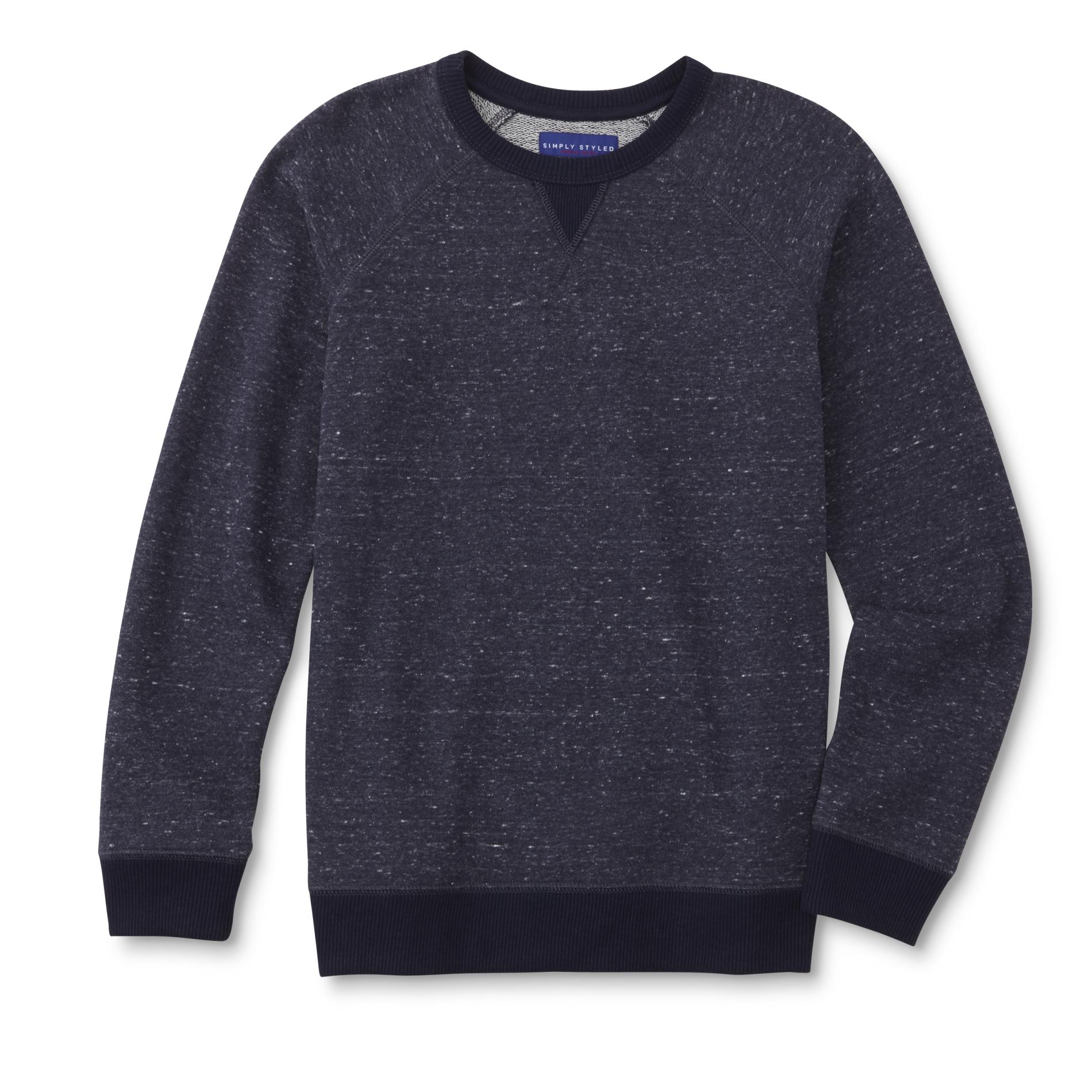 Simply Styled Boys' French Terry Knit Sweatshirt - Heathered