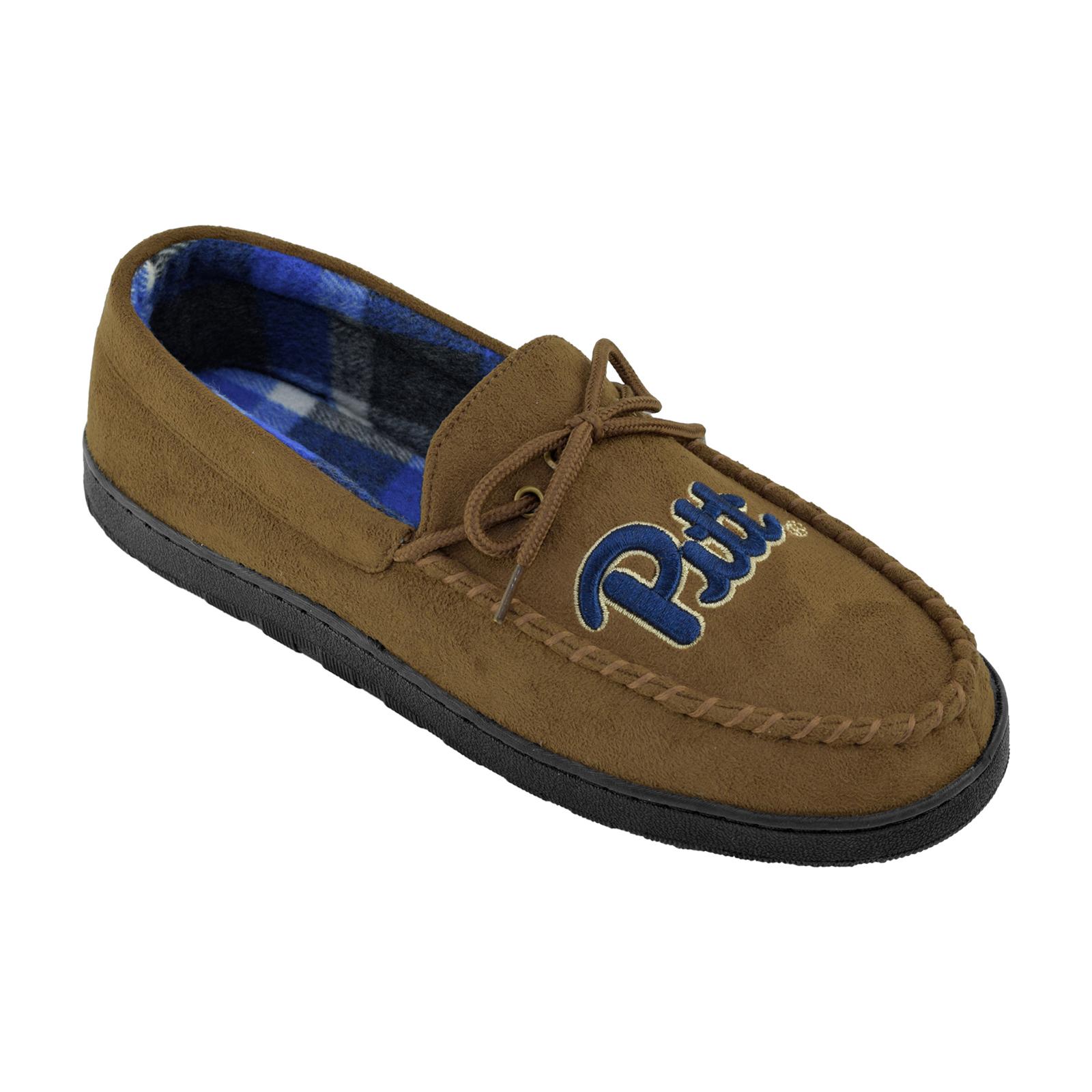 NCAA Men's University of Pittsburg Panthers Brown Moccasin Slipper