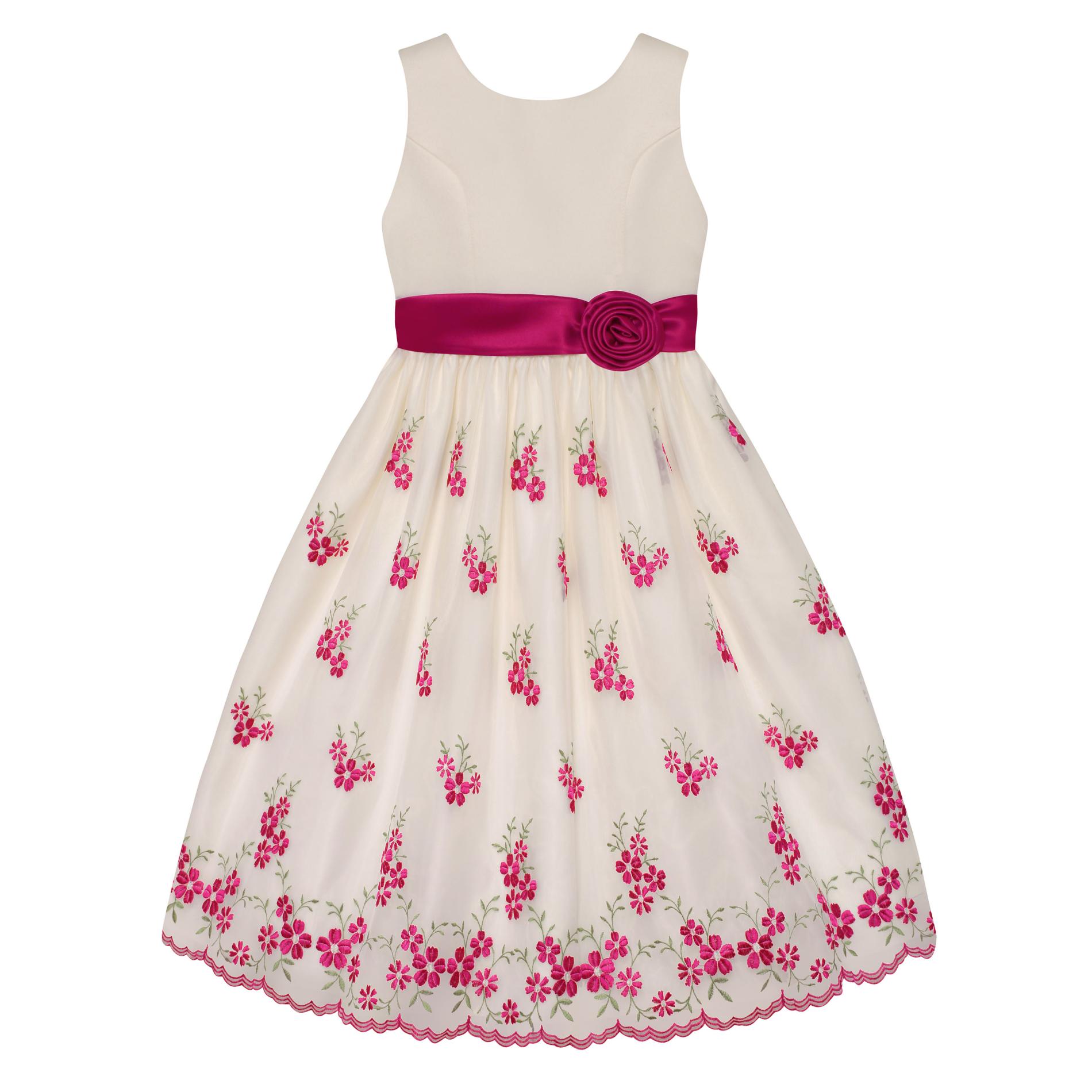 American Princess Girls' Embroidered Occasion Dress