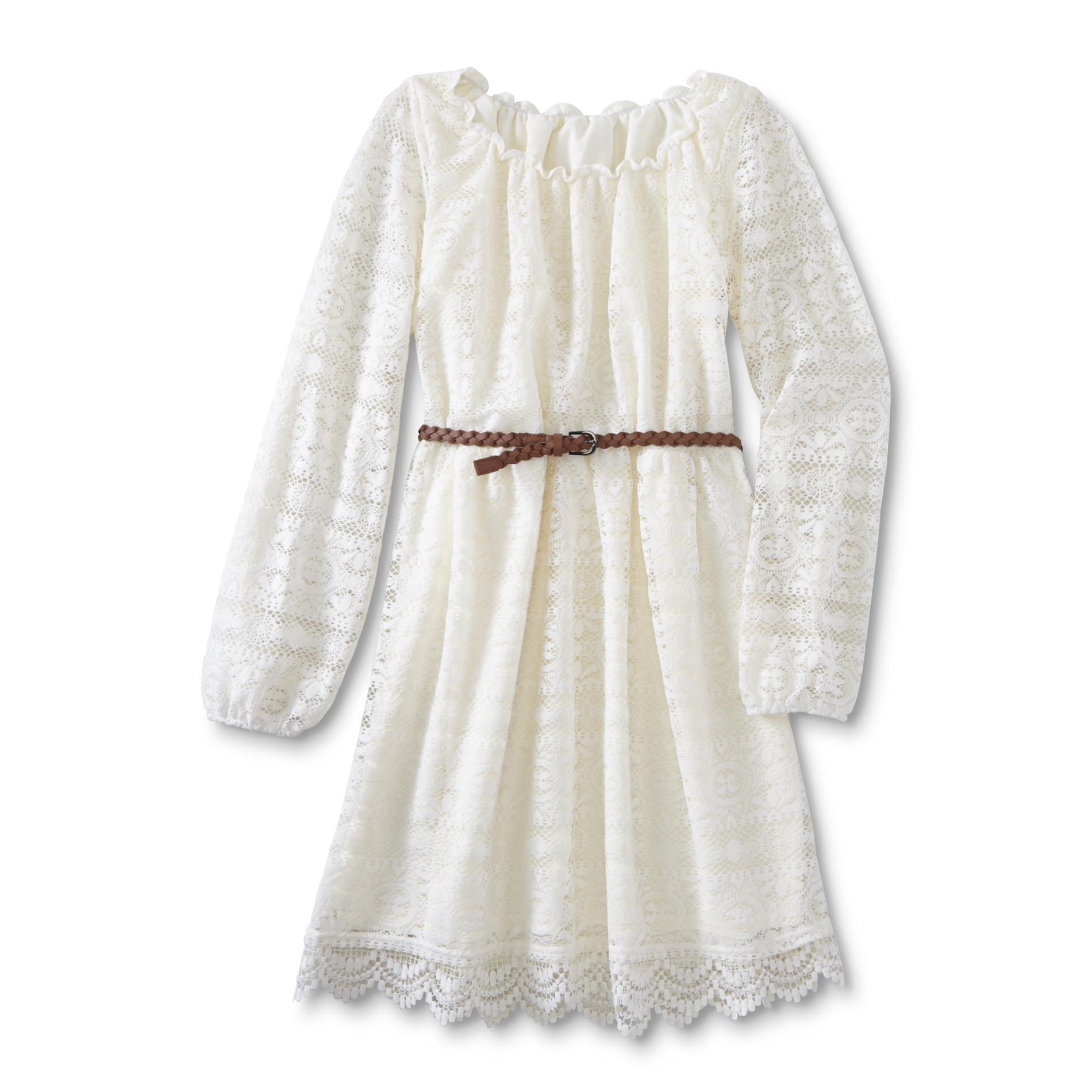 Route 66 Girls' Belted Peasant Dress