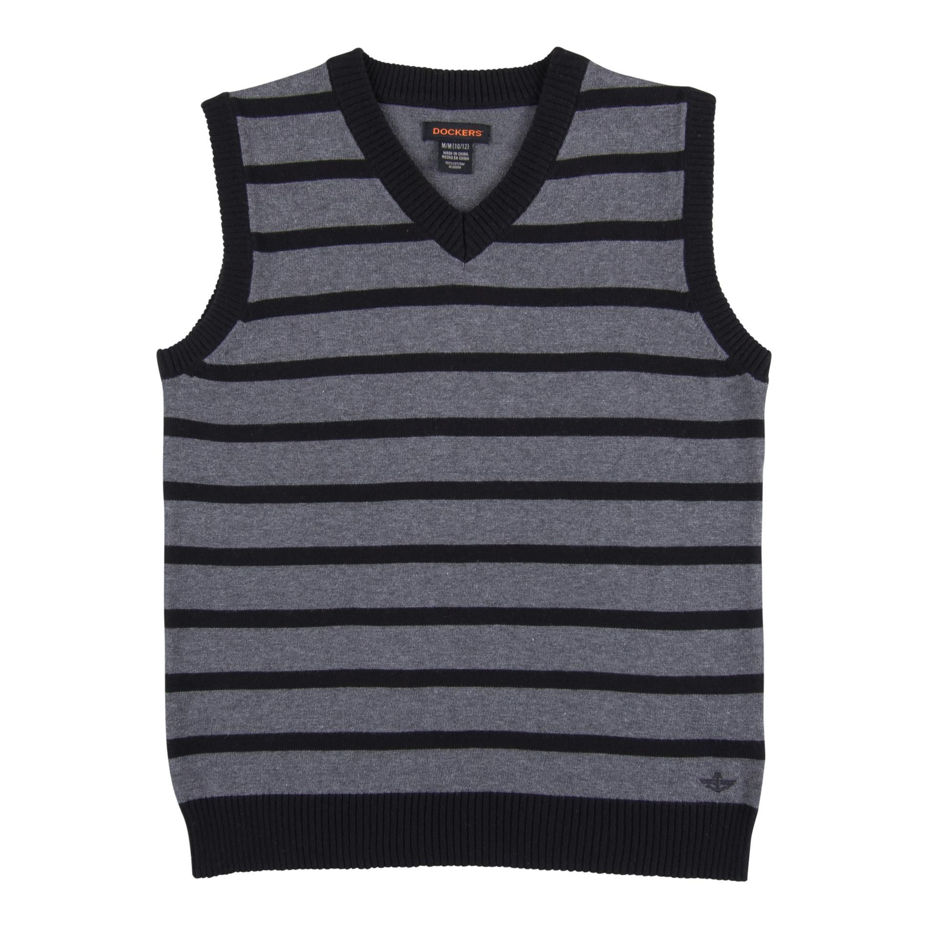 Dockers Boys' Sweater Vest - Striped