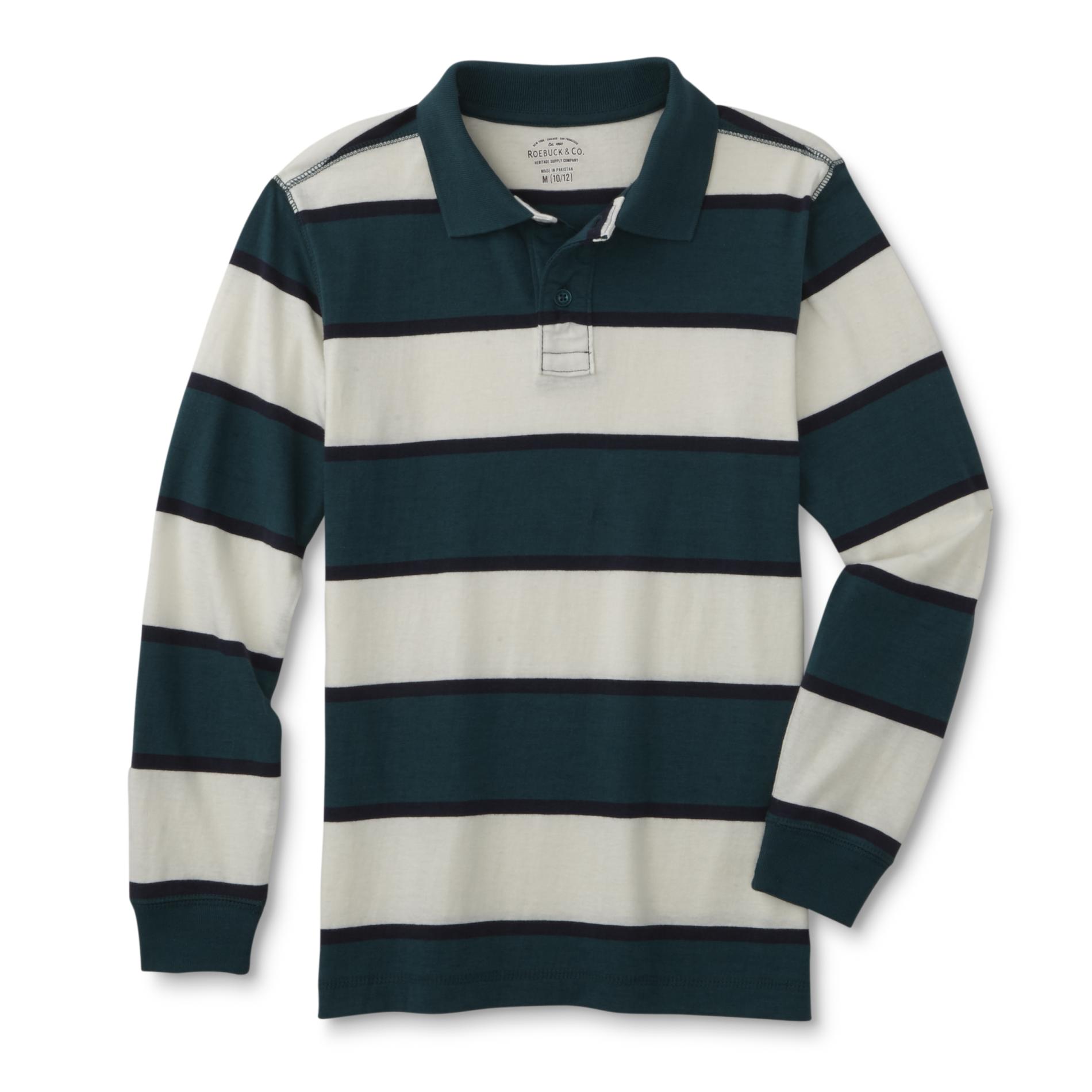 Roebuck & Co. Boys' Long-Sleeve Polo Shirt - Striped