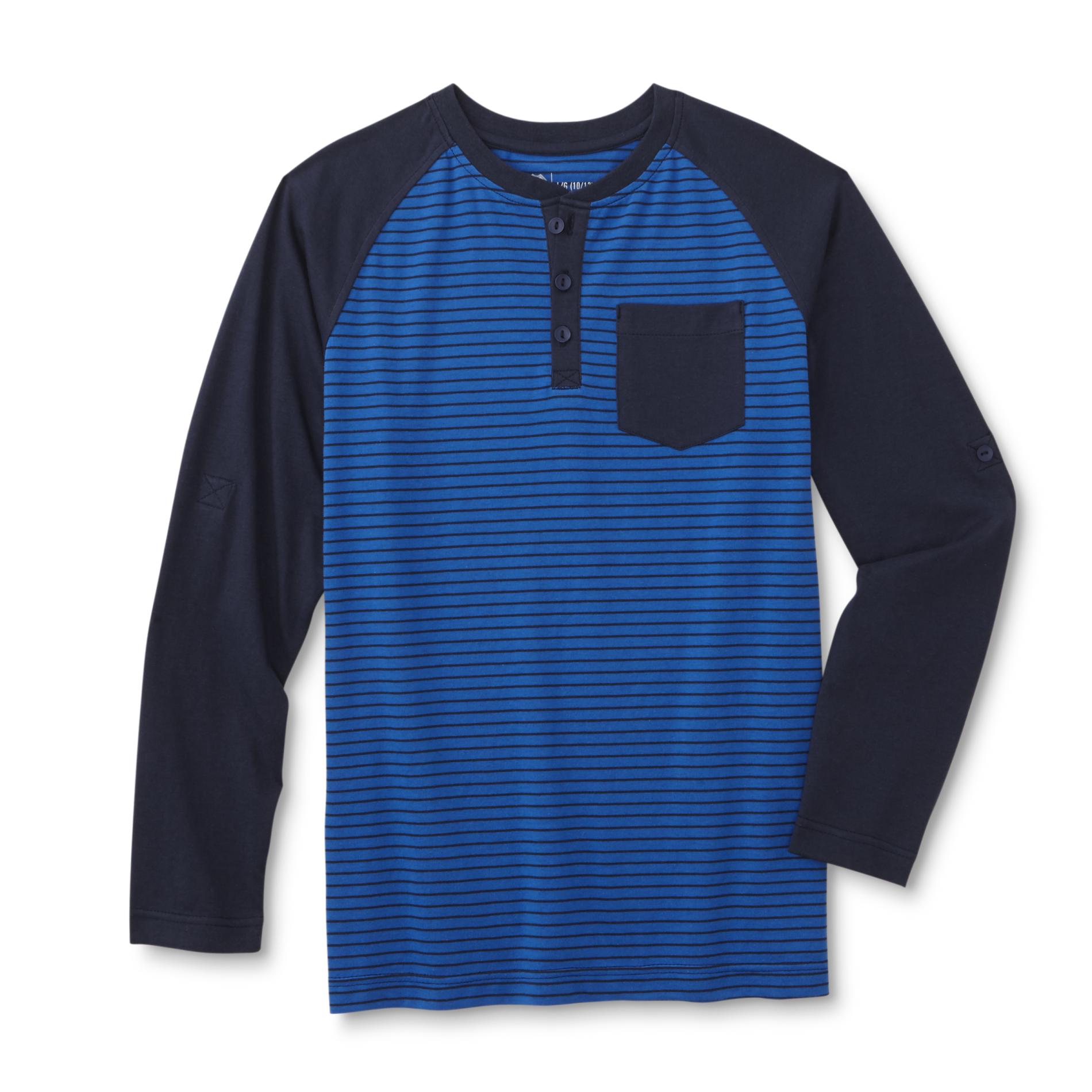 Route 66 Boys' Henley T-Shirt - Colorblock & Striped