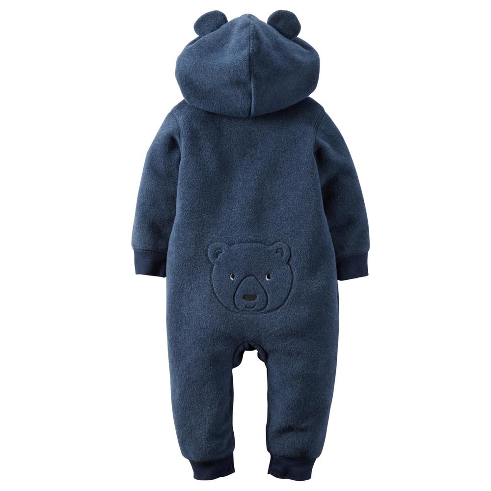 Carter's Newborn & Infant Boys' Hooded Fleece Jumpsuit - Bear