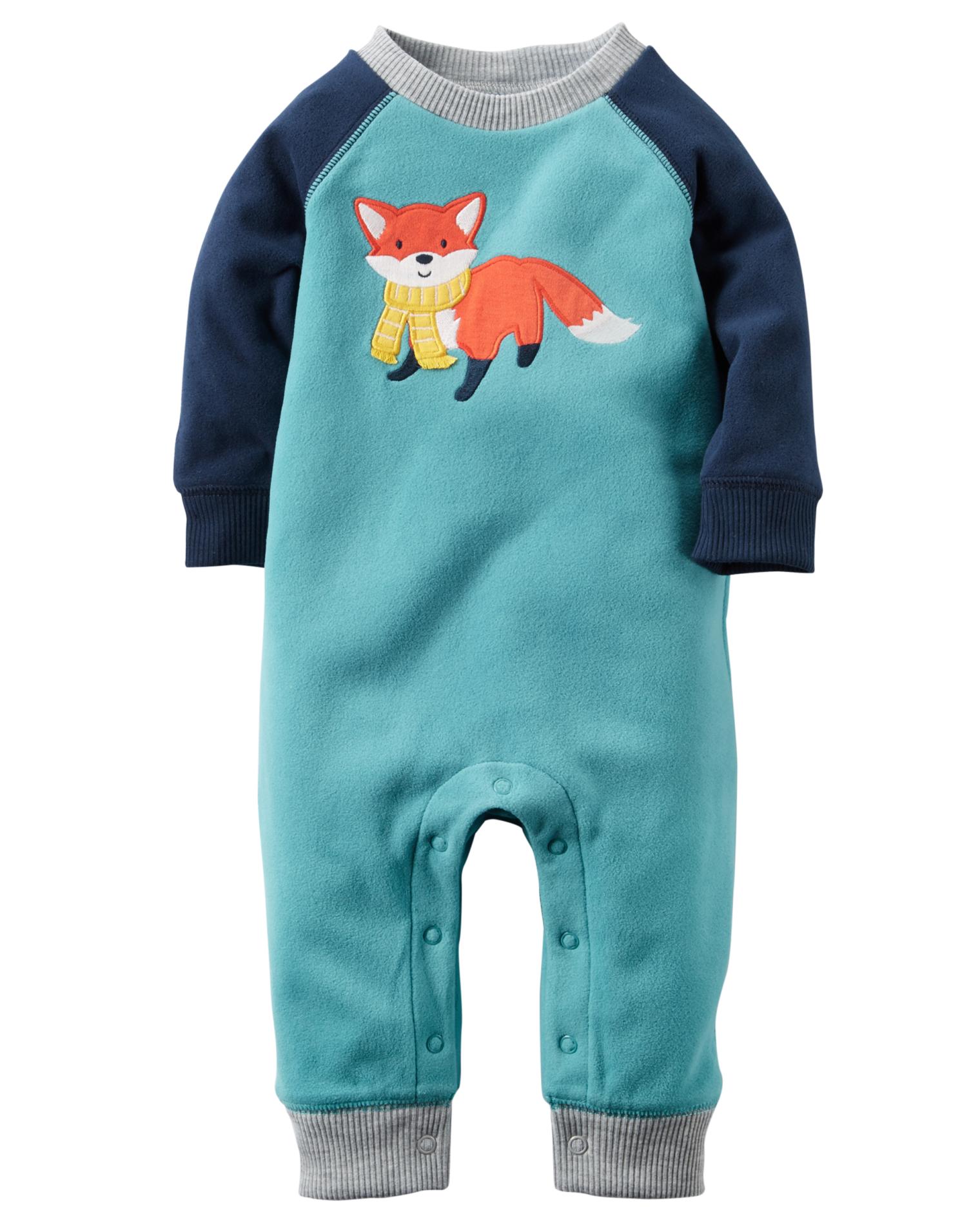 Carter's Newborn & Infant Boys' Fleece Jumpsuit - Fox