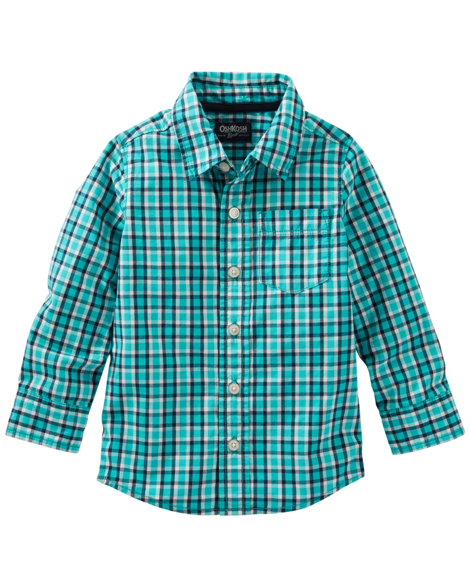 OshKosh Toddler Boys' Button-Front Shirt - Plaid