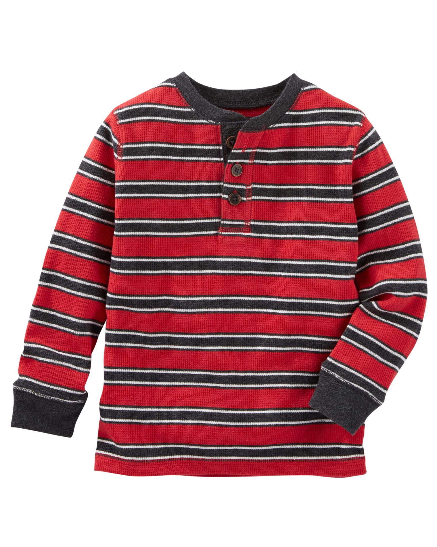 OshKosh Toddler Boys' Thermal Henley Shirt - Striped