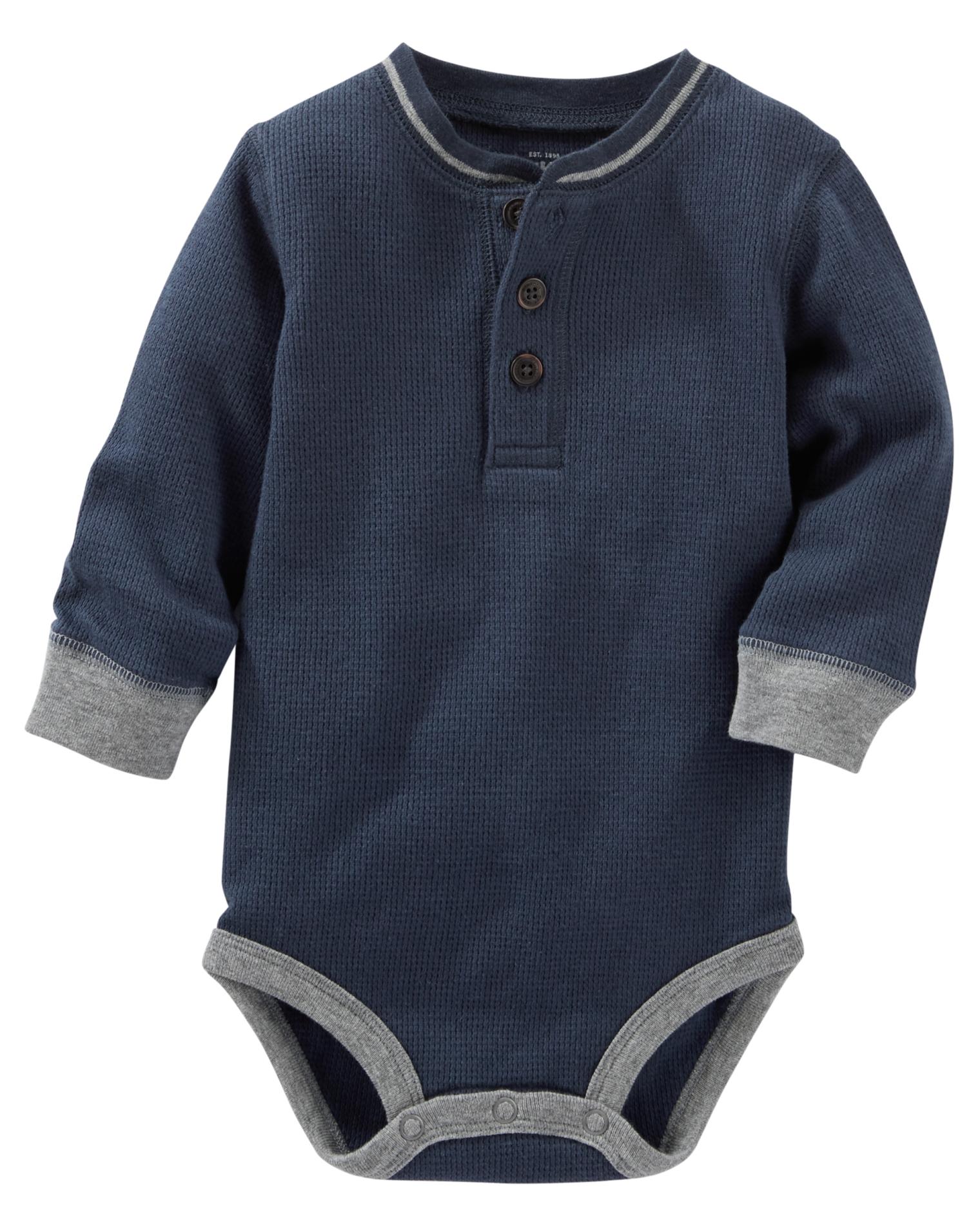 OshKosh Newborn & Infant Boys' Thermal Henley Bodysuit