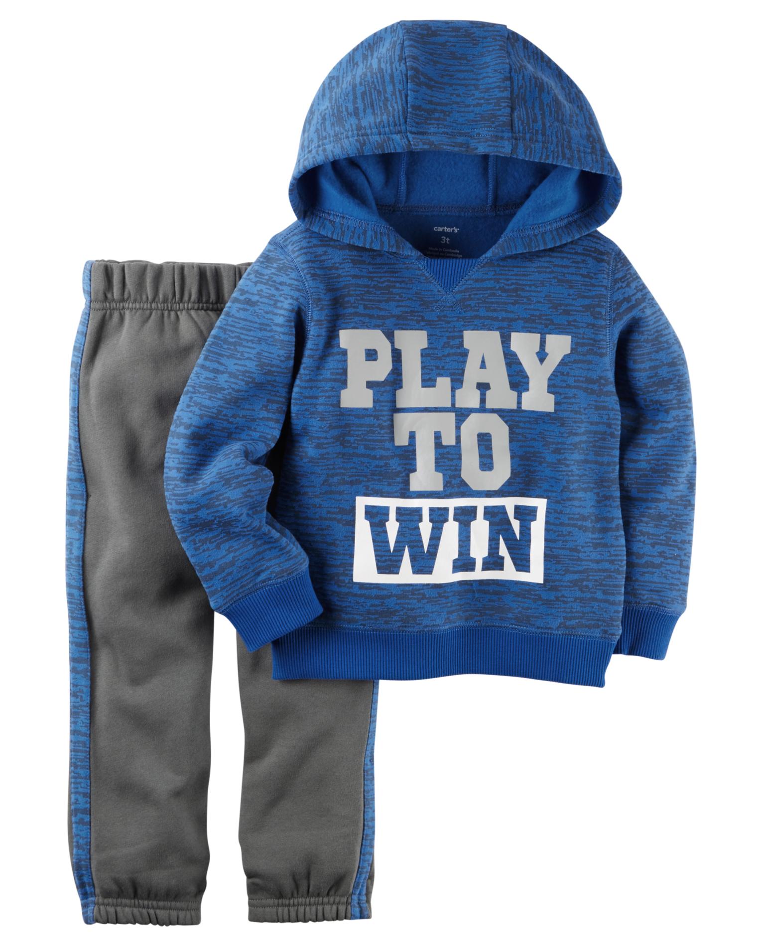 Carter's Newborn, Infant & Toddler Boys' Hooded Sweatshirt & Pants - Play to Win