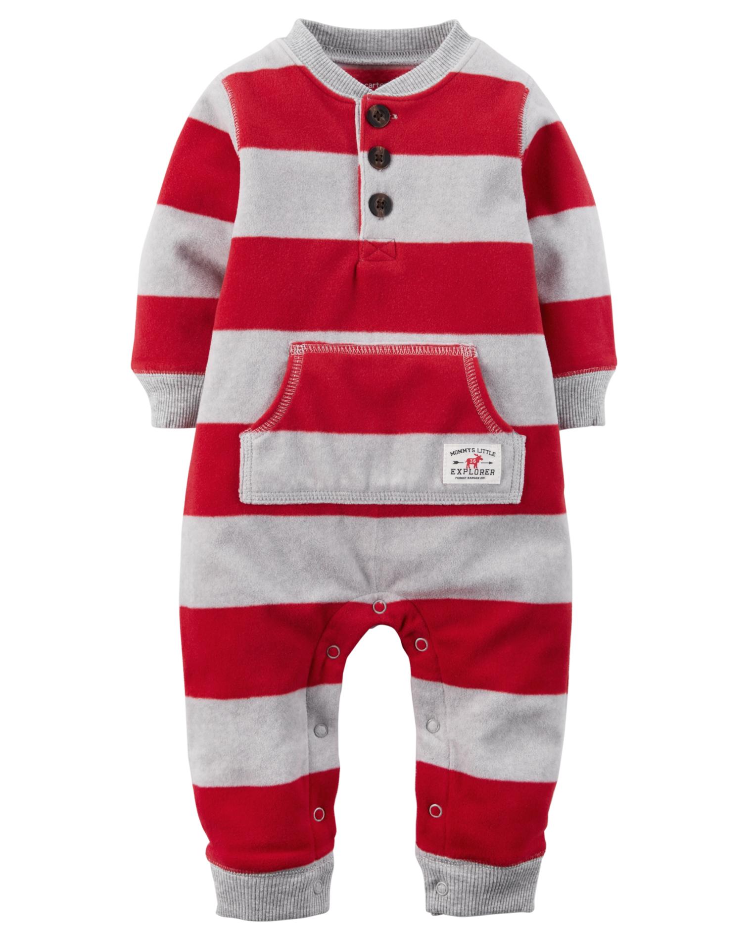 Carter's Newborn & Infant Boys' Henley Sleeper Pajamas - Striped