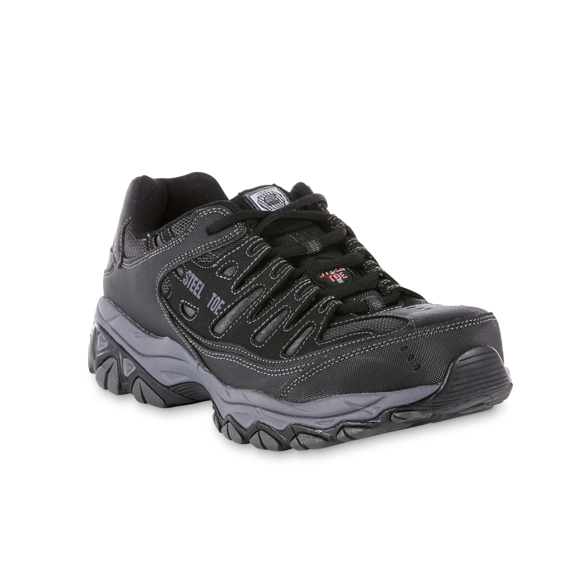 Universidad descanso tsunami Skechers Work Men's Cankton Relaxed Fit Steel Toe Athletic Work Shoe -  Black/Charcoal