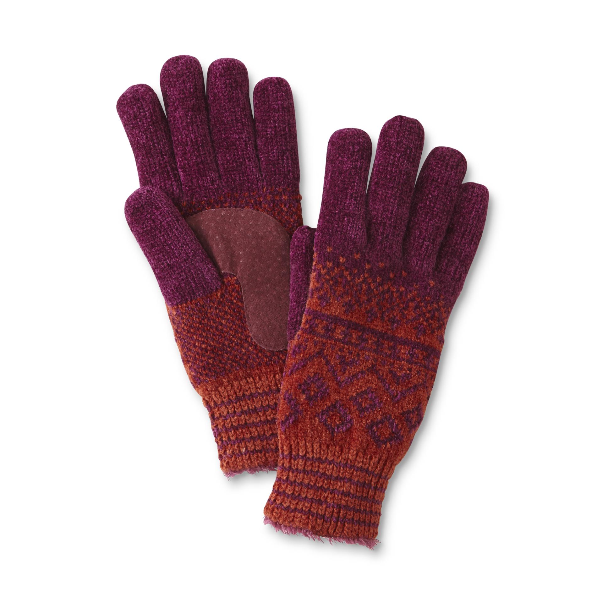 Isotoner Women's Chenille Gloves - Geometric