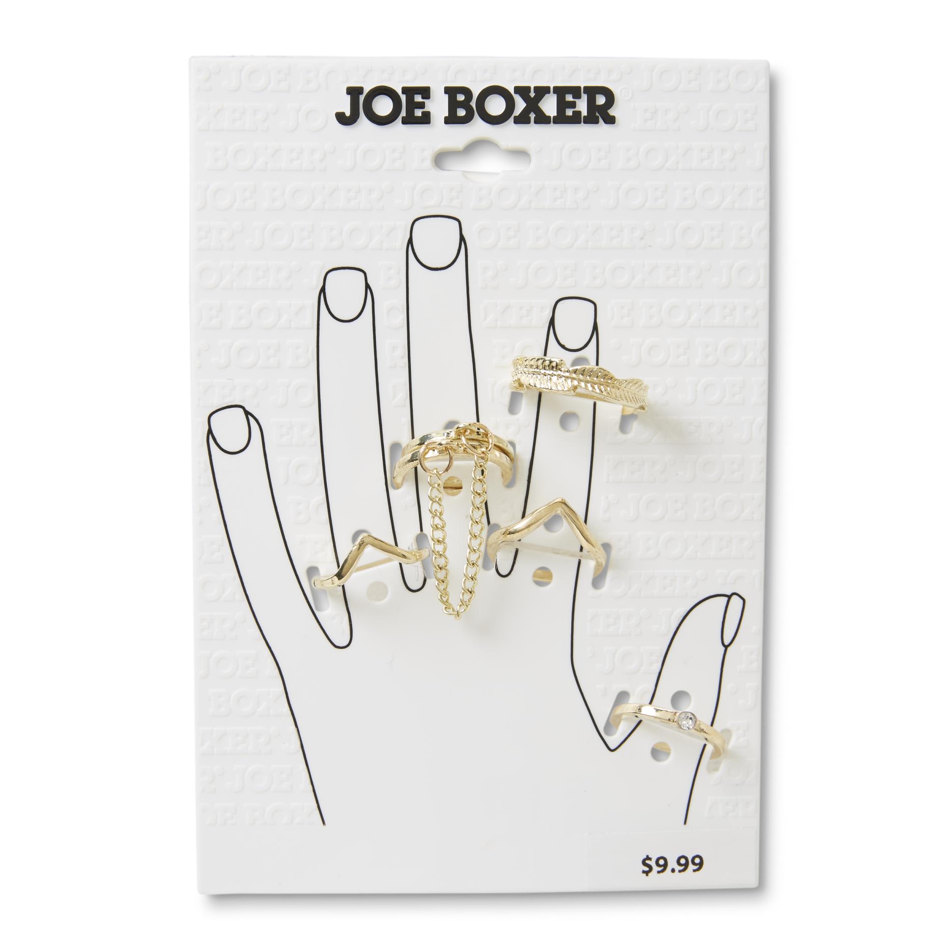 Joe Boxer Women's 6-Piece Goldtone Connected Ring Set