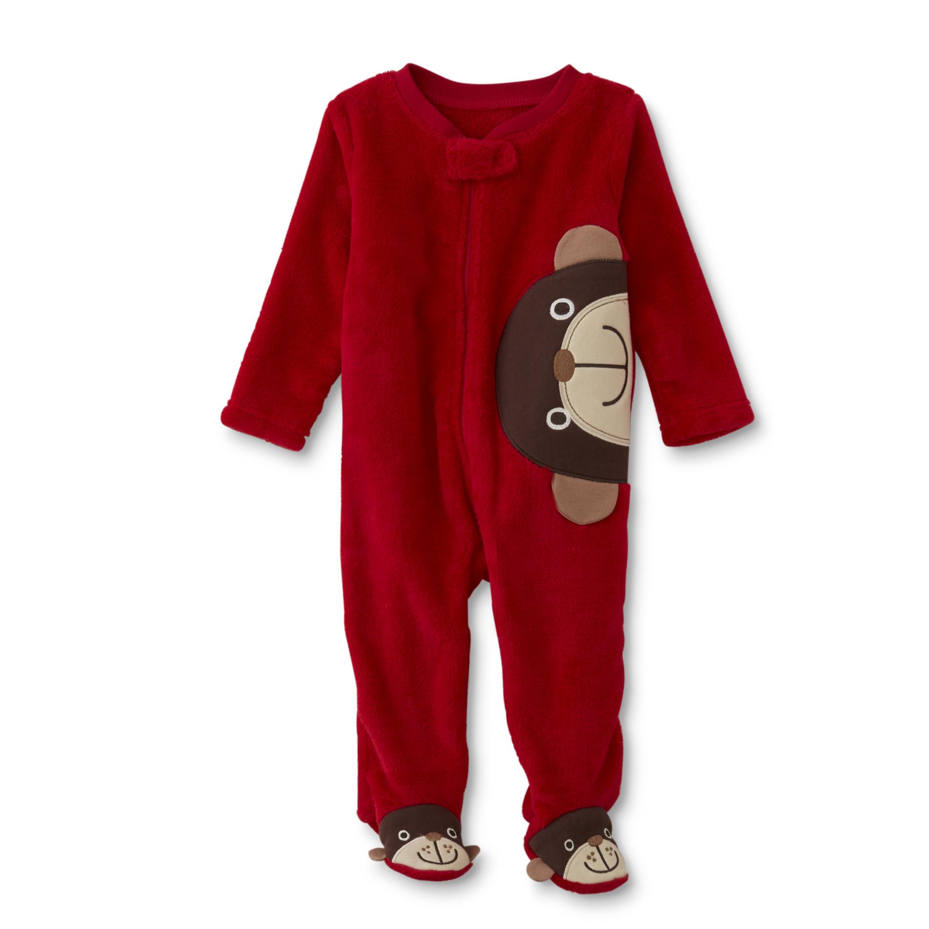 Little Wonders Newborn Boys' Fleece Sleeper Pajamas - Monkey