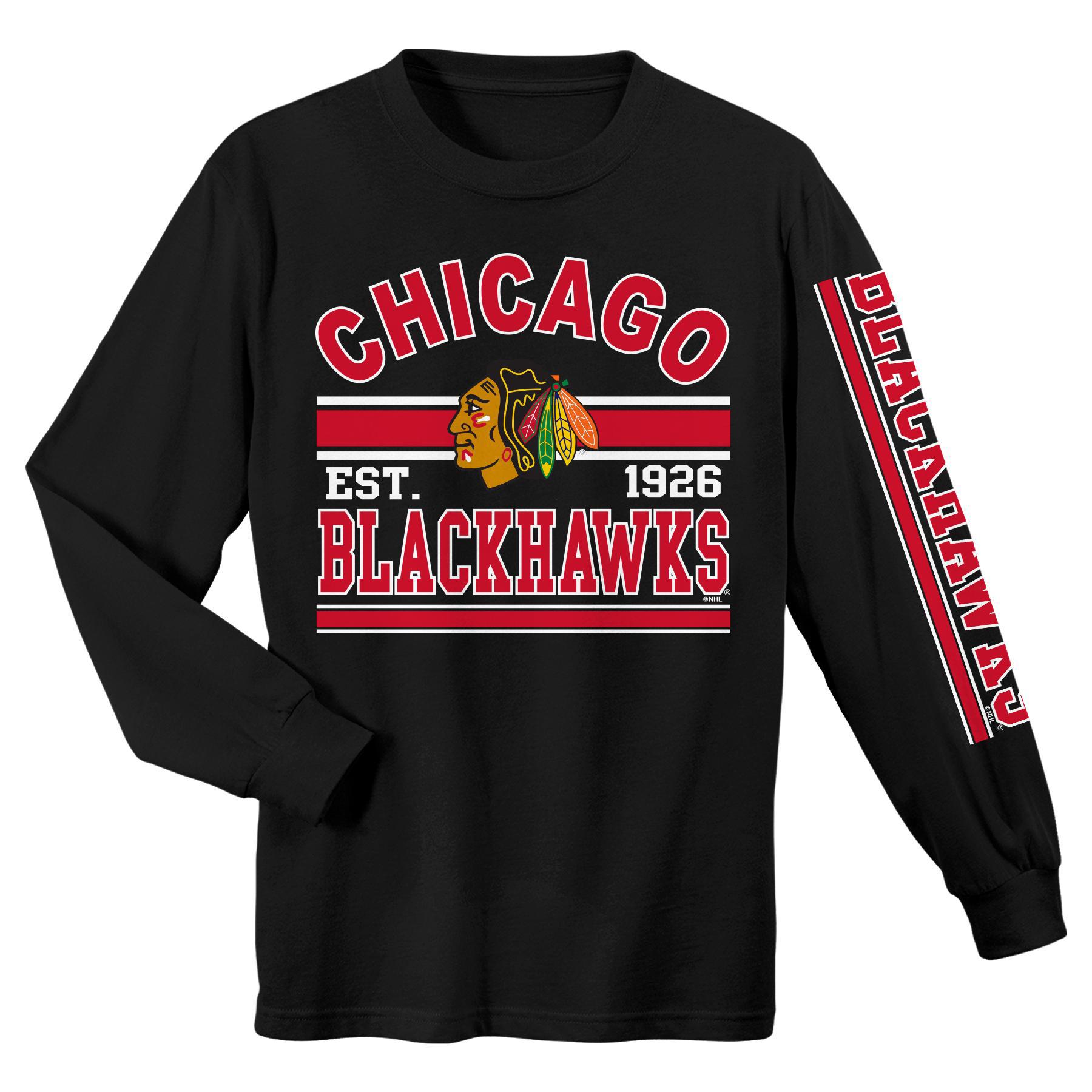 NHL Boys' Long-Sleeve Graphic T-Shirt - Chicago Blackhawks