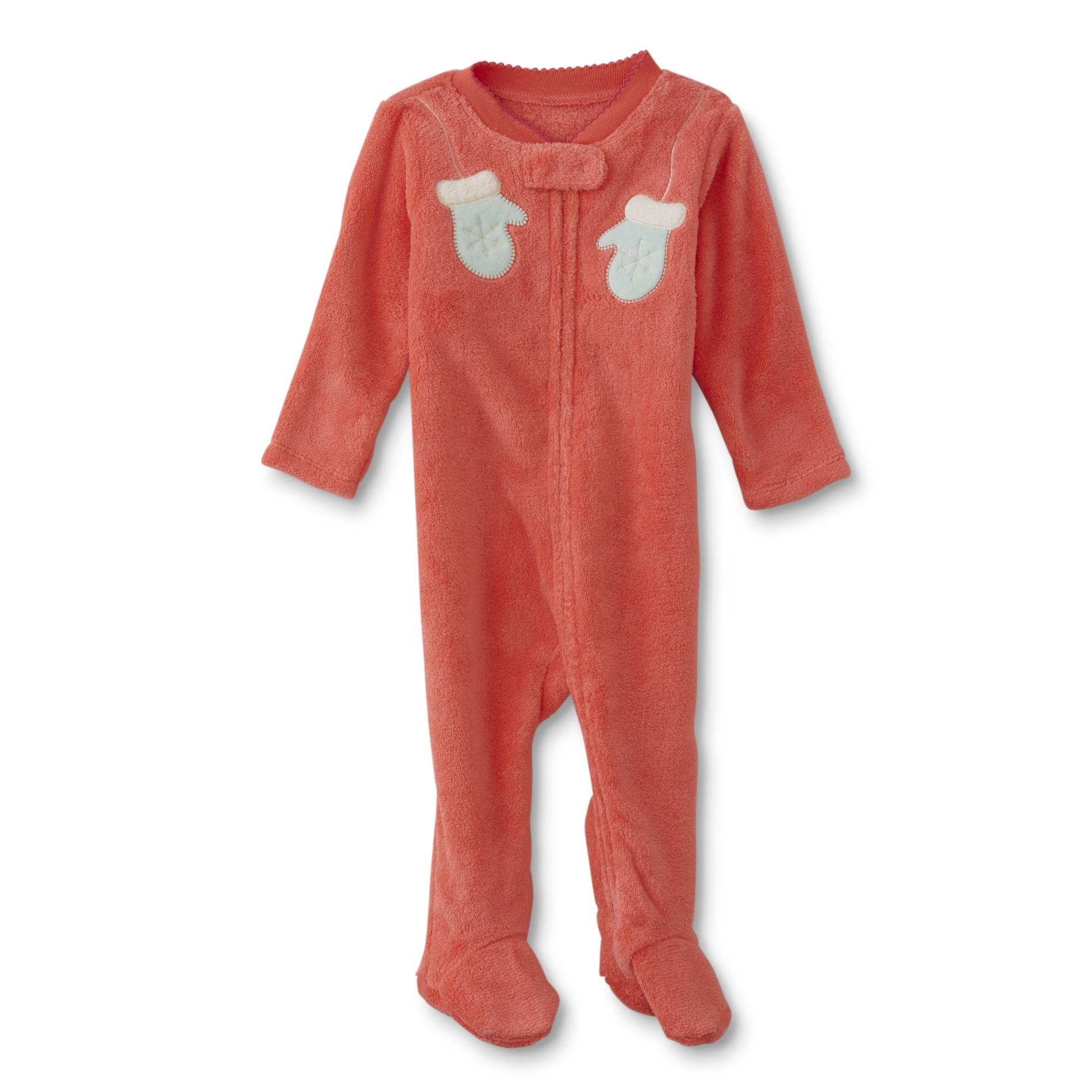 Little Wonders Newborn Girls' Fleece Sleeper Pajamas - Mittens