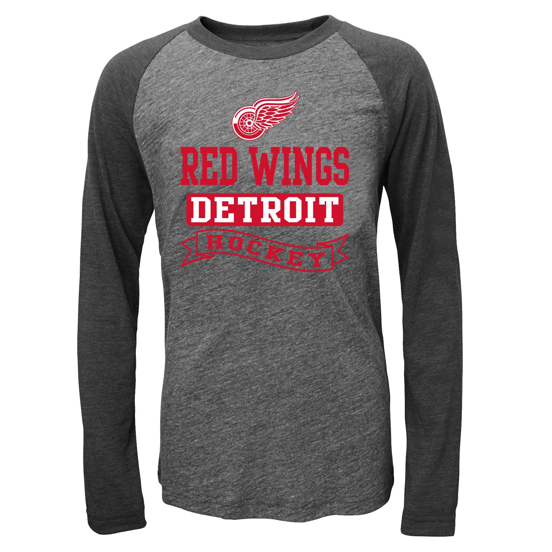 NHL Boys' Raglan Sleeve Graphic T-Shirt - Detroit Red Wings