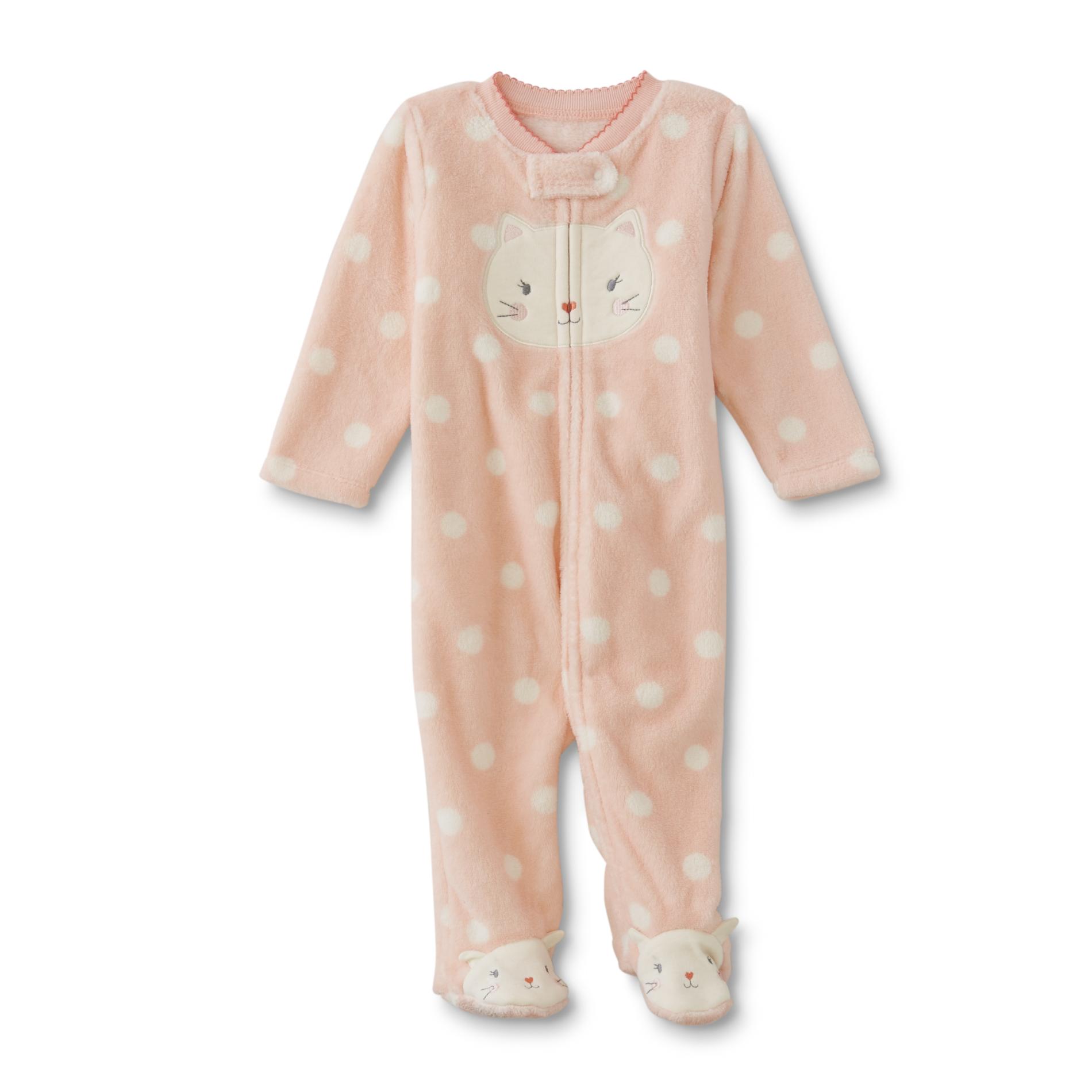 Little Wonders Newborn Girls' Fleece Sleeper Pajamas - Kitten