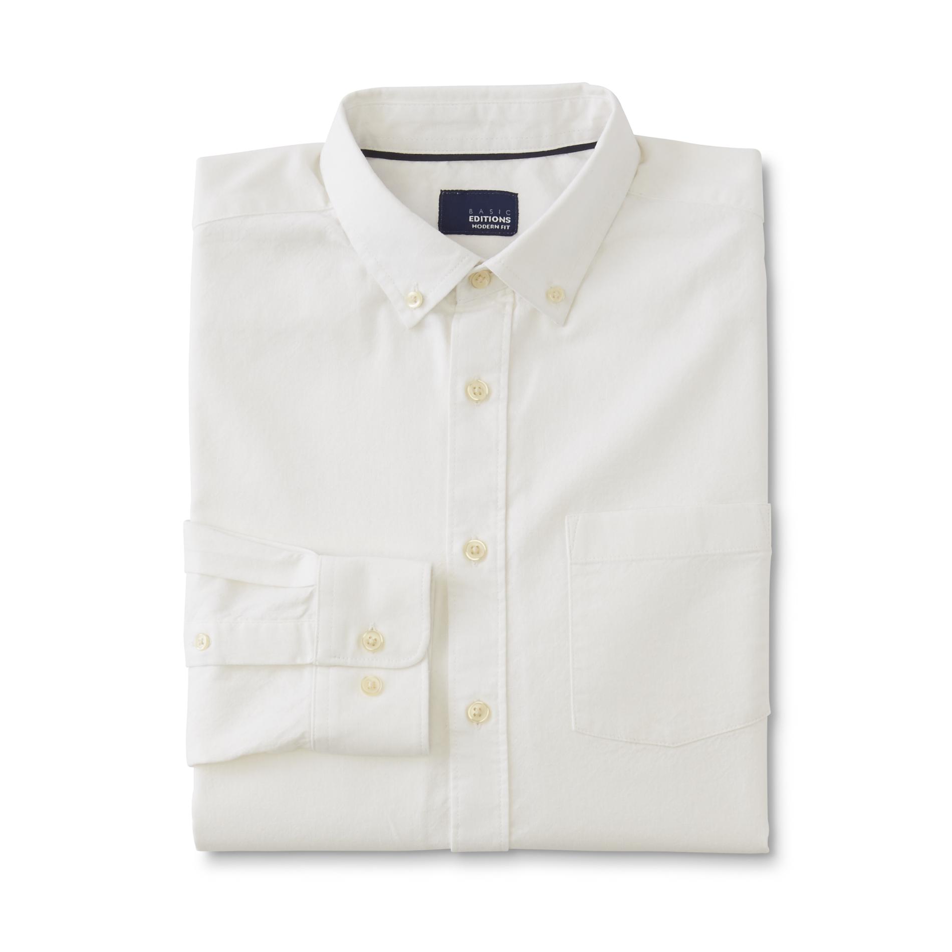 Basic Editions Men's Button-Front Oxford Shirt