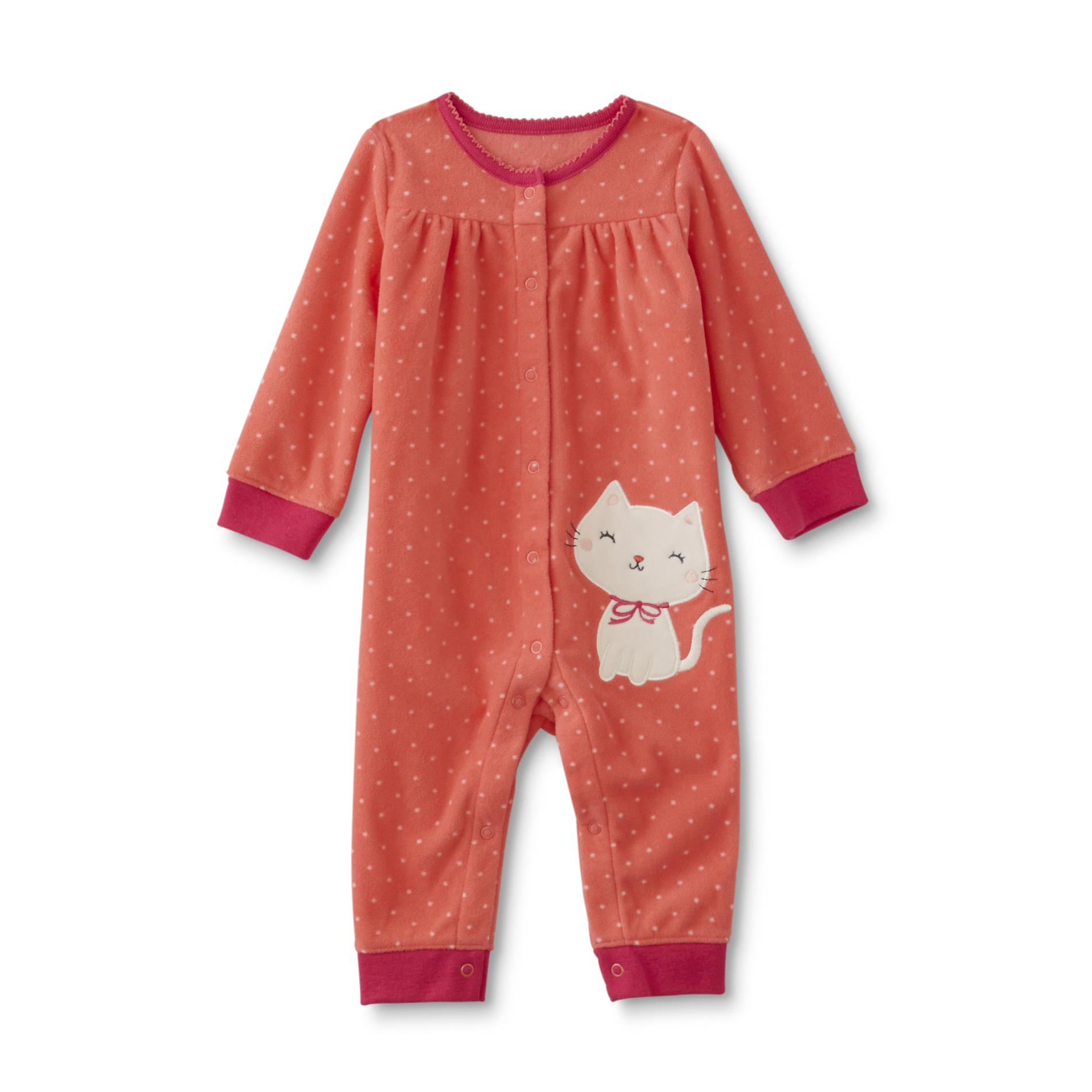 Little Wonders Newborn & Infant Girls' Fleece Jumpsuit - Kitten