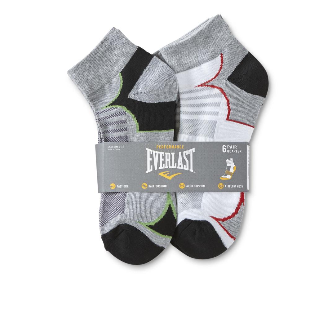 Everlast&reg; Men's 6-Pairs Performance Quarter Socks