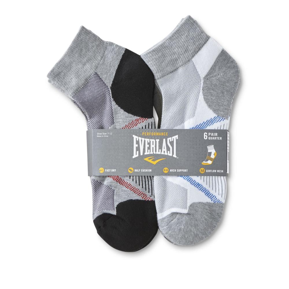 Everlast&reg; Men's 6-Pairs Performance Quarter Socks