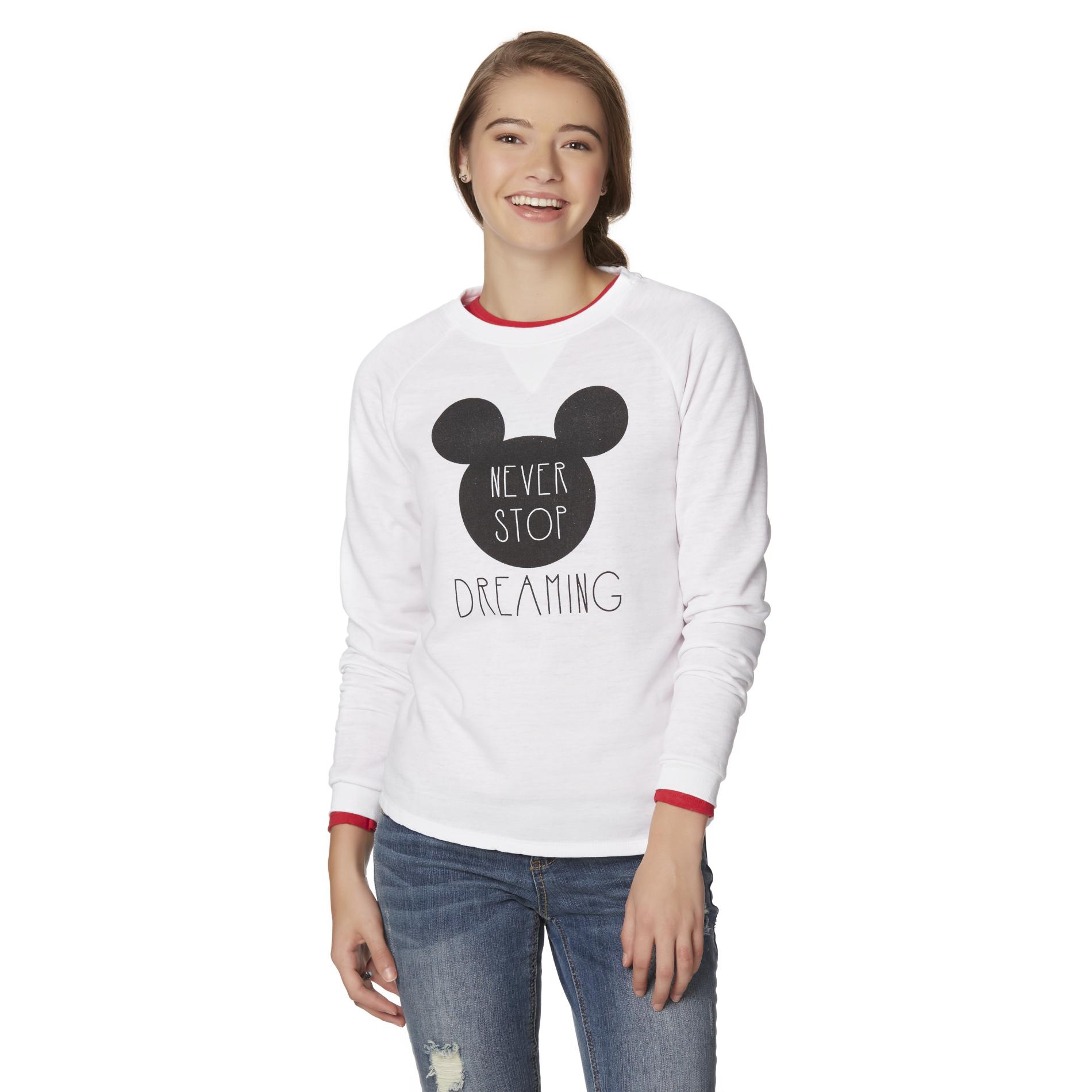 Disney Mickey Mouse Juniors' Graphic Sweatshirt - Dreaming