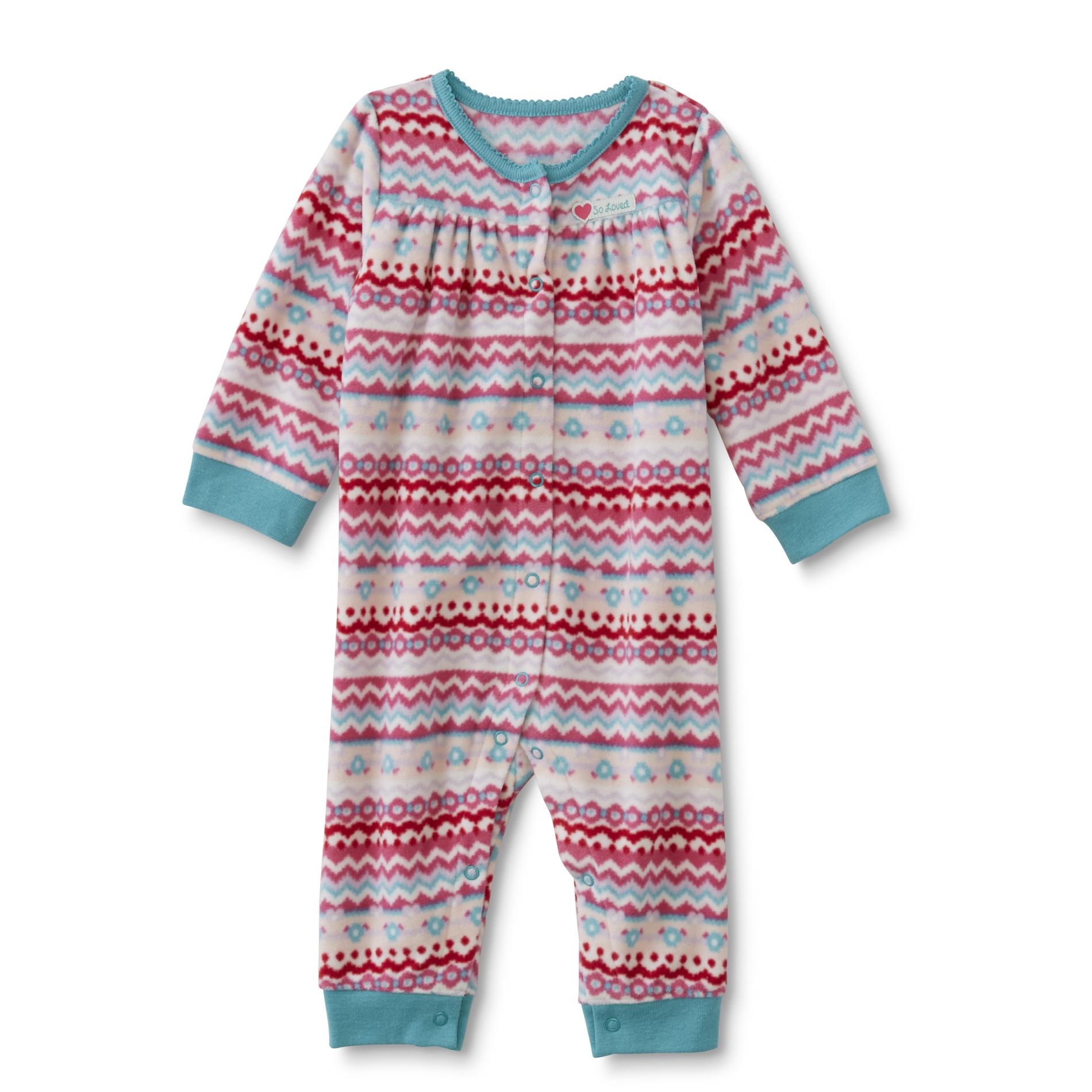 Little Wonders Newborn & Infant Girls' Fleece Jumpsuit - Floral