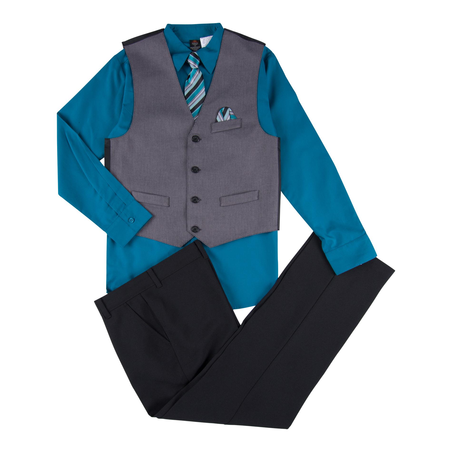 Dockers Boys' Dress Shirt, Necktie, Vest & Pants - Nailhead
