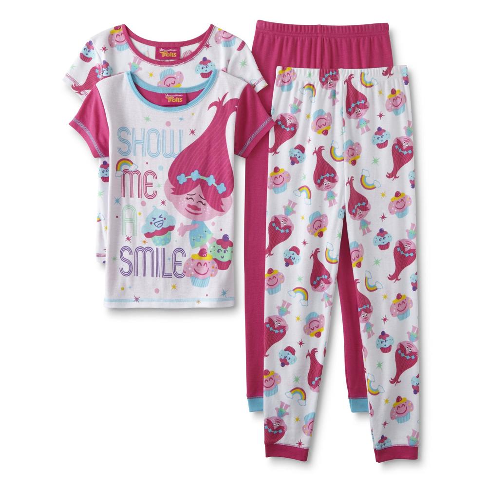 Dreamworks Trolls Girls' 2-Pairs Pajamas