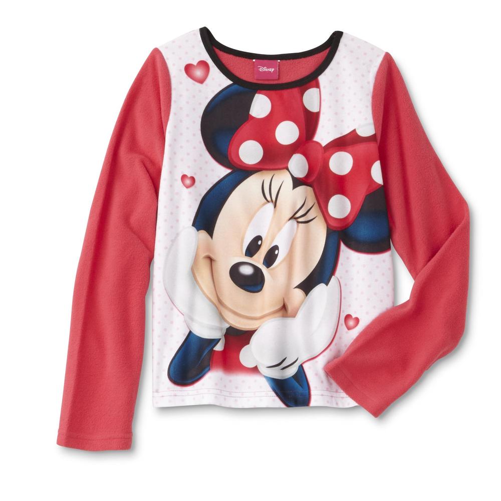 Disney Minnie Mouse Girls' Fleece Pajama Top & Pants - Hearts