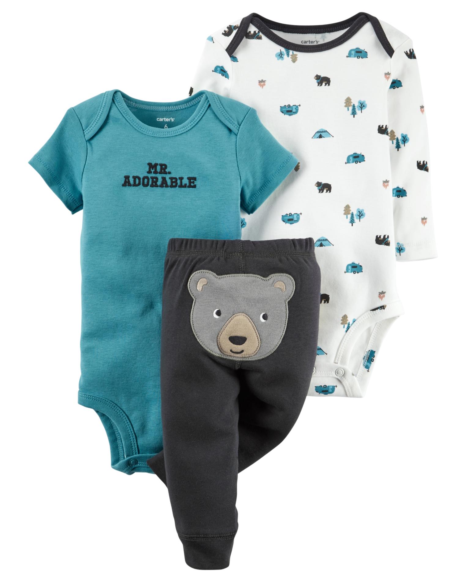 Carter's Newborn & Infant Boys' 2 Bodysuits & Sweatpants - Bear