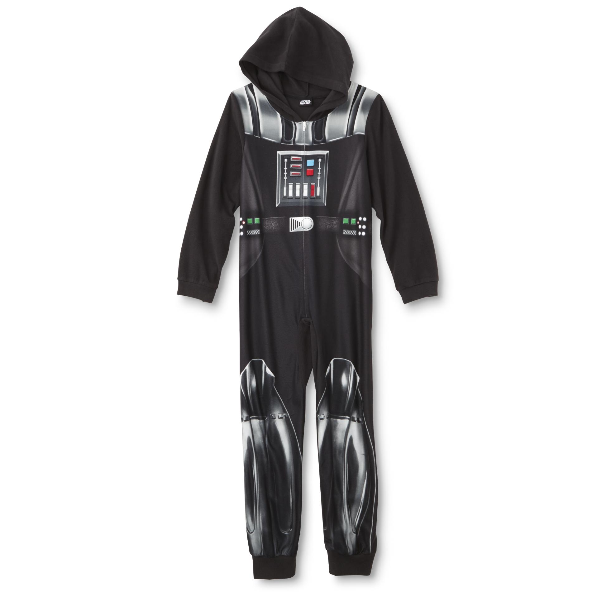 Lucasfilm Star Wars Boys' Hooded One-Piece Pajamas - Darth Vader