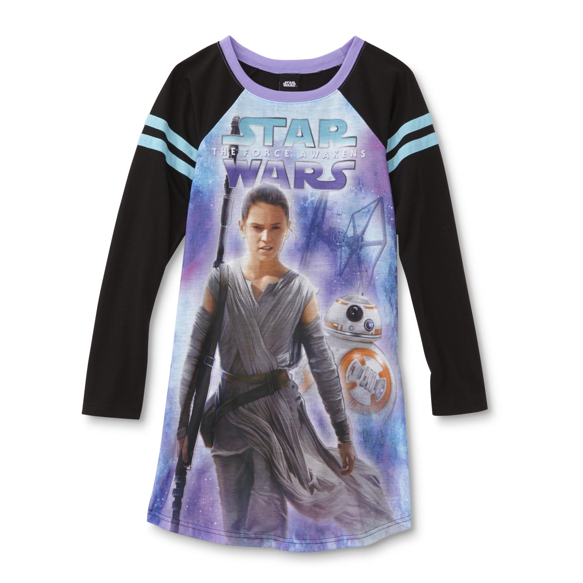 Lucasfilm Star Wars Girls' Sleep Shirt - Rey & BB-8