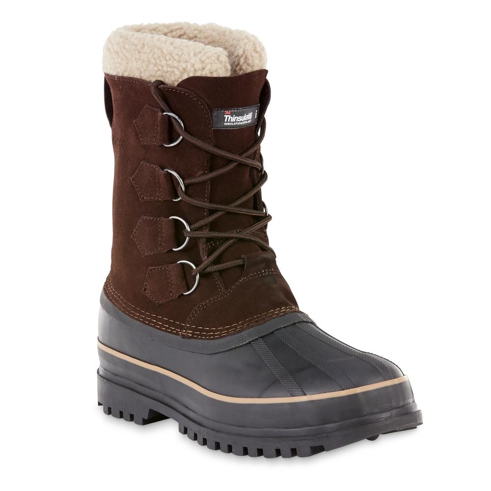 Elk Woods Men's Yukon Waterproof Lace-Up Winter Boot - Black/Brown