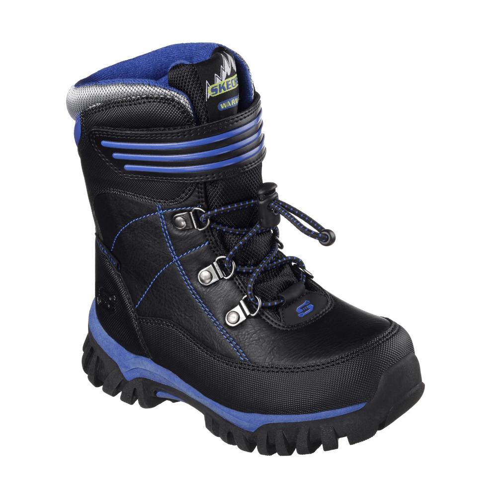 Skechers Boys' Arktic Black/Blue Snow Boot