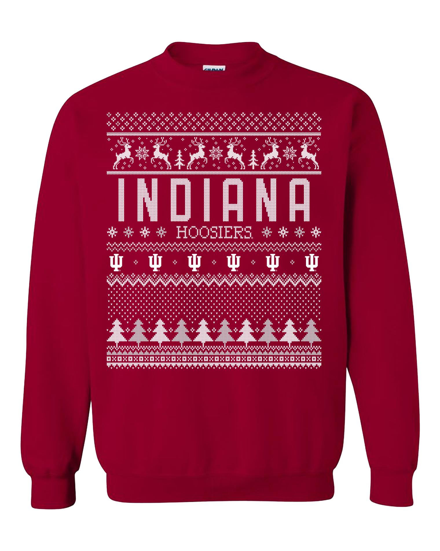 NCAA Men's Christmas Sweatshirt - Indiana University Hoosiers