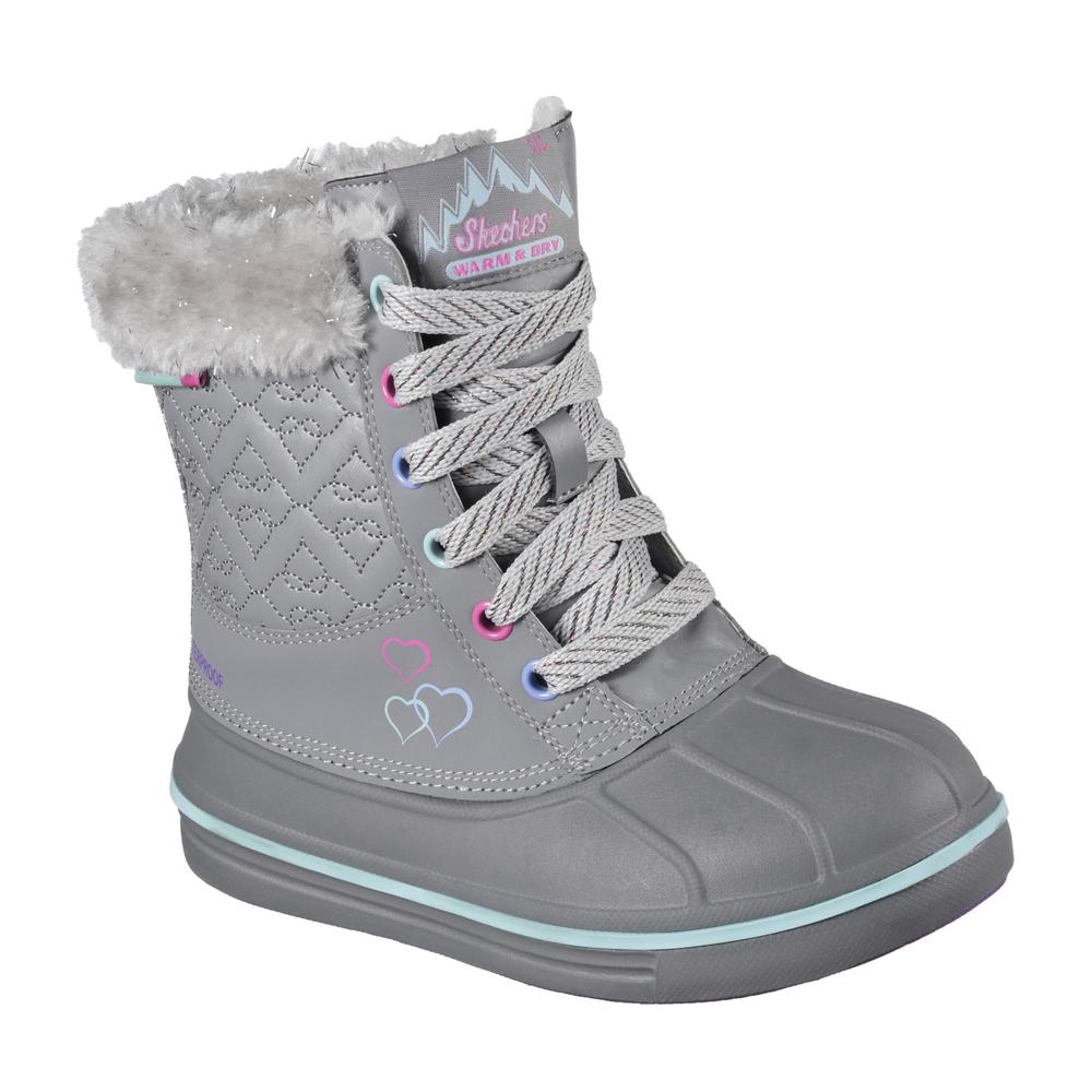 Skechers Girls' Puddle Up Gray Snow Boot