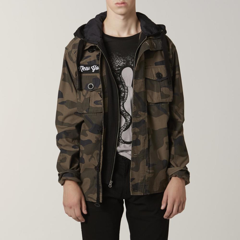 Amplify Young Men's Hooded Canvas Jacket - Camouflage