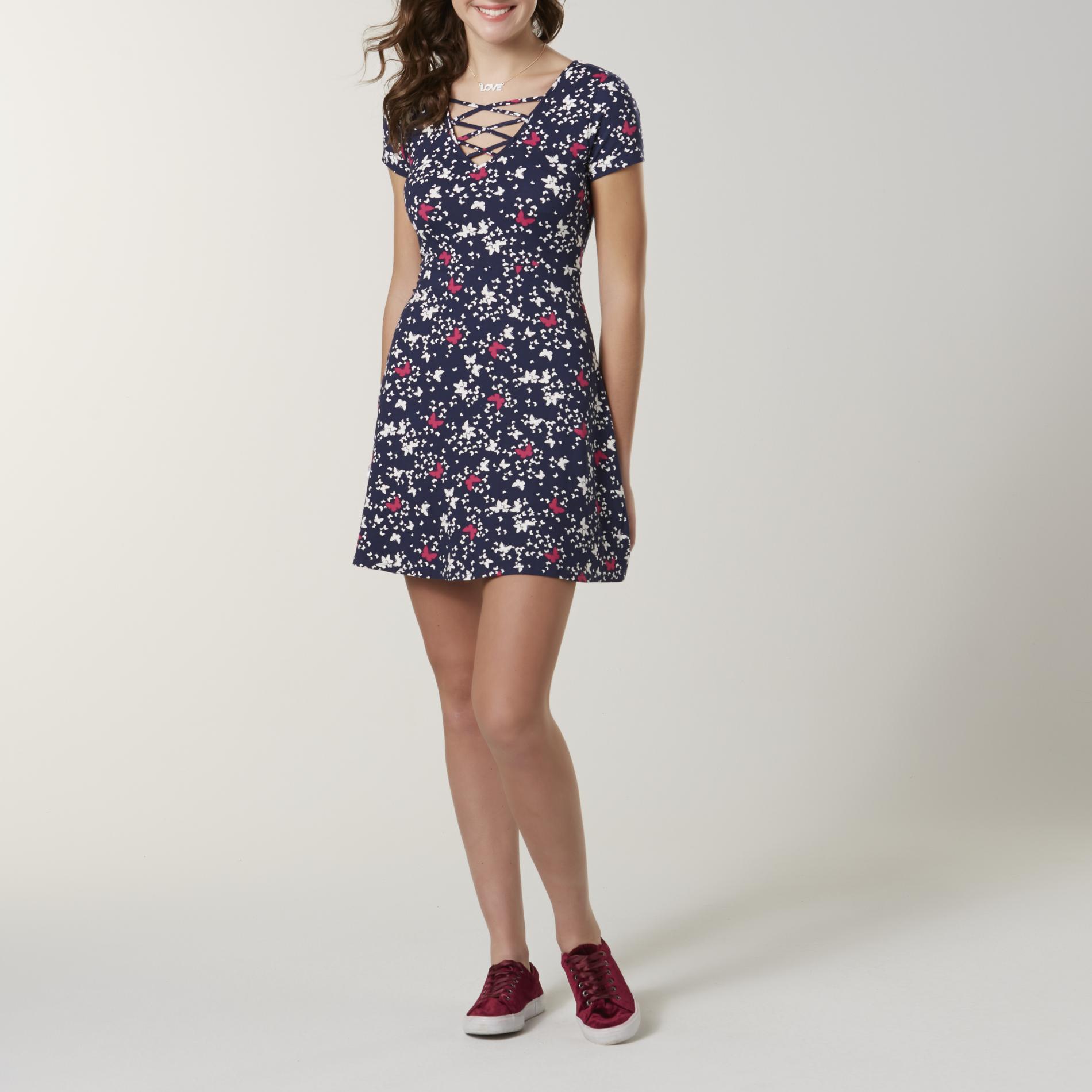 Joe Boxer Juniors' Skater Dress - Butterfly, Size: Small, Maritime Blue Joe Boxer Juniors' Skater Dress - Butterfly, Size: Small, Maritime Blue