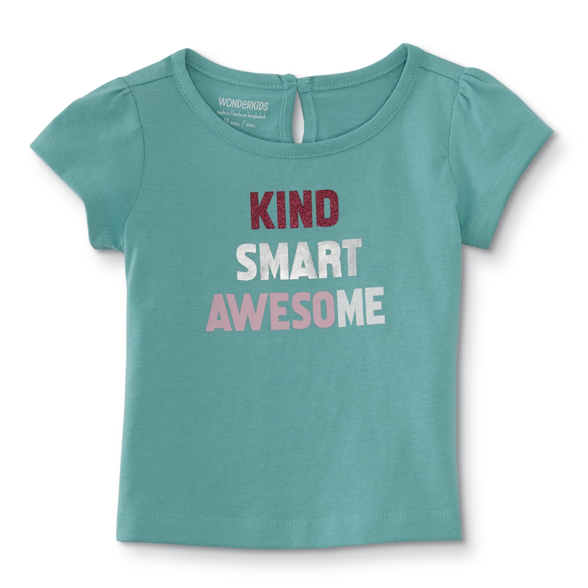 WonderKids Infant & Toddler Girls' Graphic T-Shirt - Kind Smart Awesome