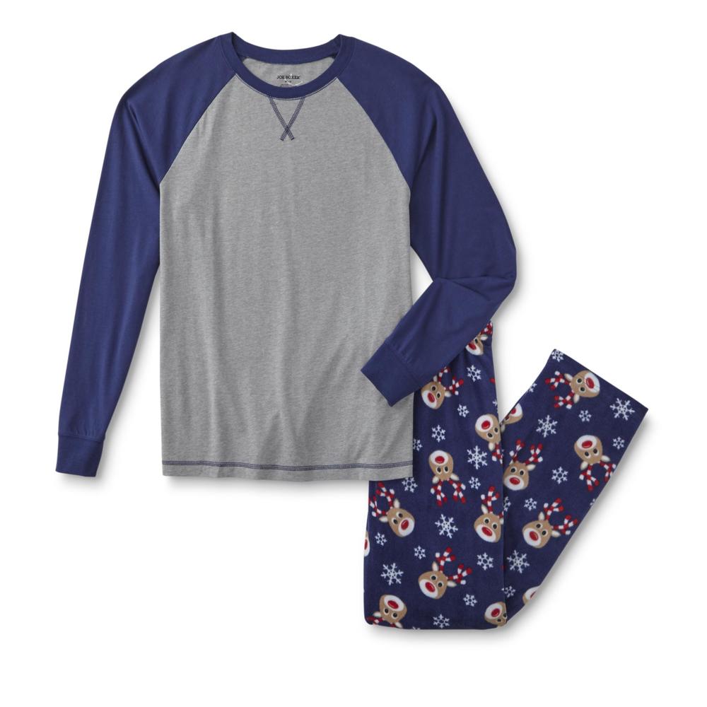 Joe Boxer Men's Pajama Shirt & Fleece Pants - Reindeer
