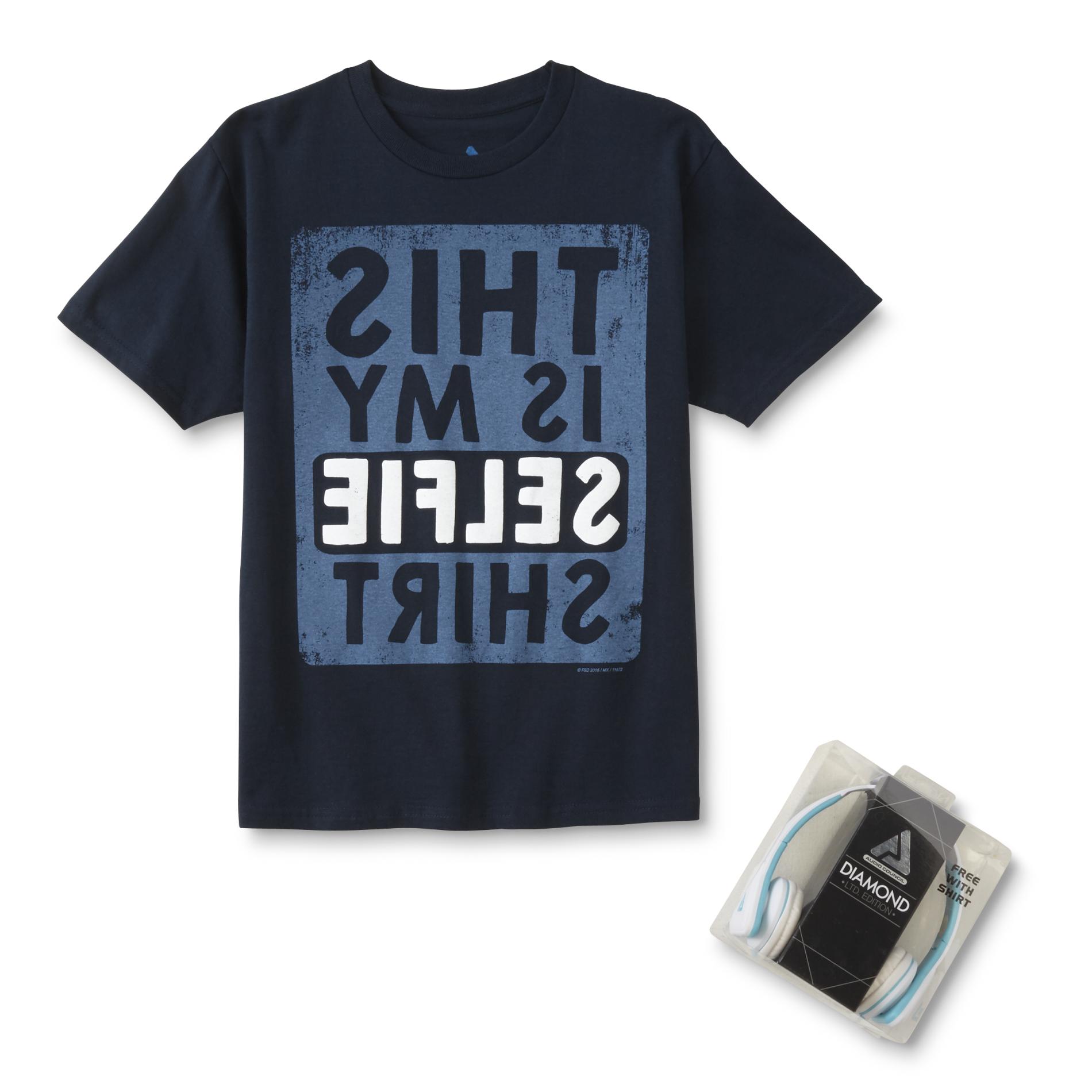 Boys' Graphic T-Shirt & Headphones - Selfie Shirt