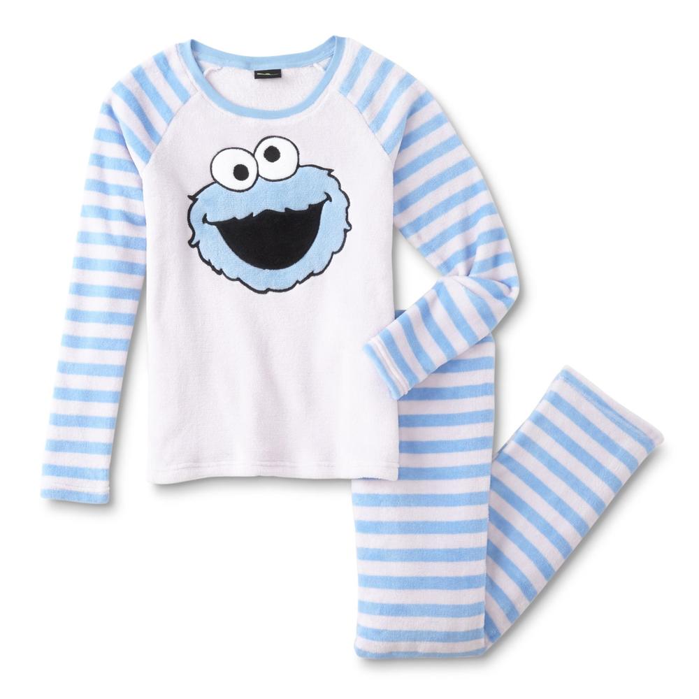 Sesame Street Cookie Monster Women's Fleece Pajama Top & Pants