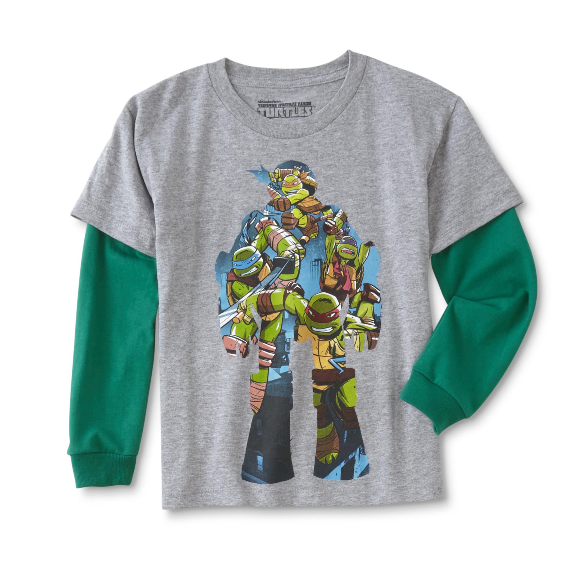 Nickelodeon Teenage Mutant Ninja Turtles Boys' Layered-Look Graphic T-Shirt