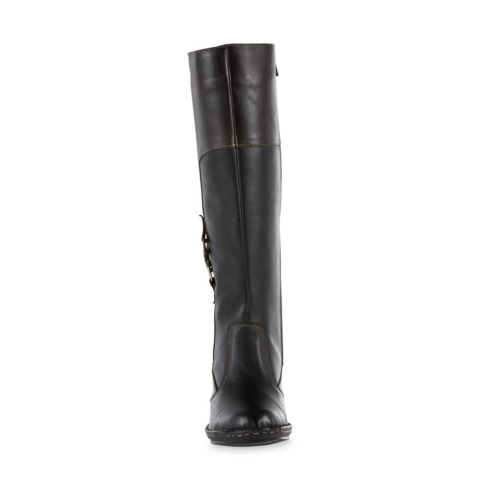 Covington Women's Jaded Leather Riding Boot - Black/Brown
