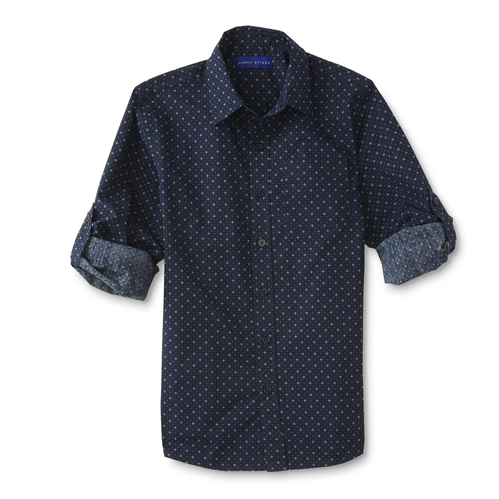 Simply Styled Boys' Button-Front Shirt - Foulard